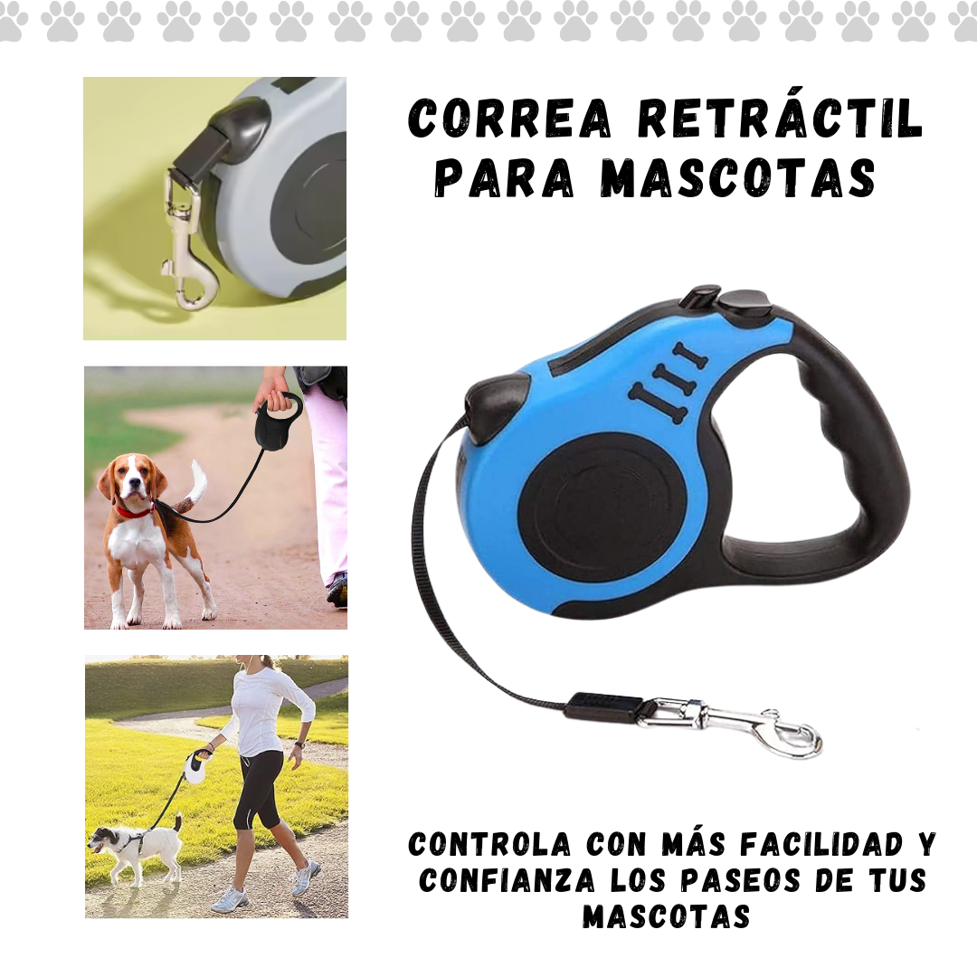Correa retráctil mascotas