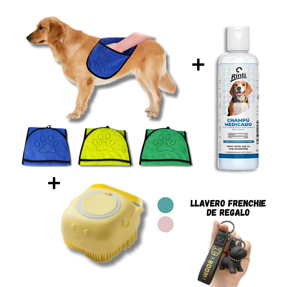 Combo Toalla + Cepillo + Shampoo