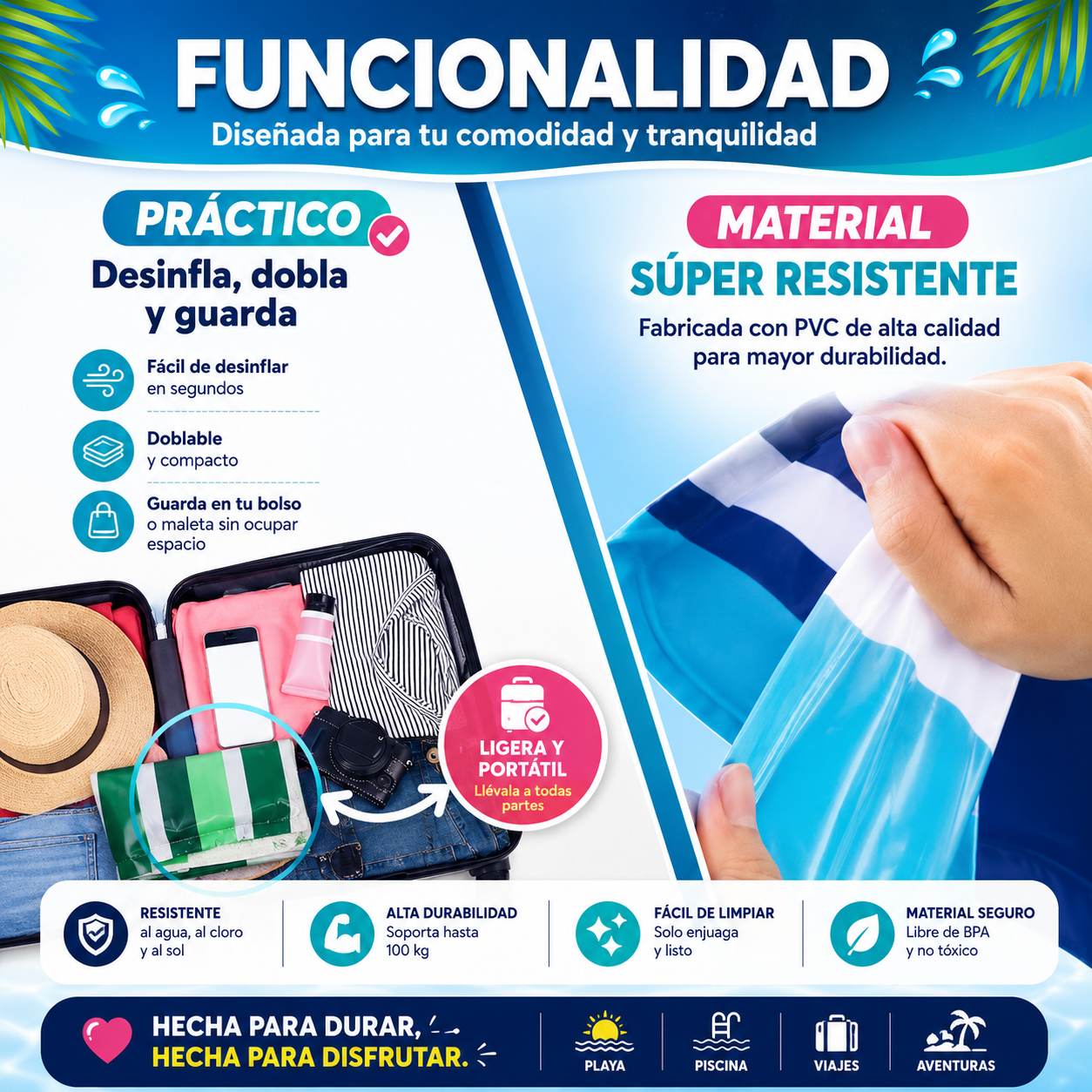 Hamaca inflable piscina