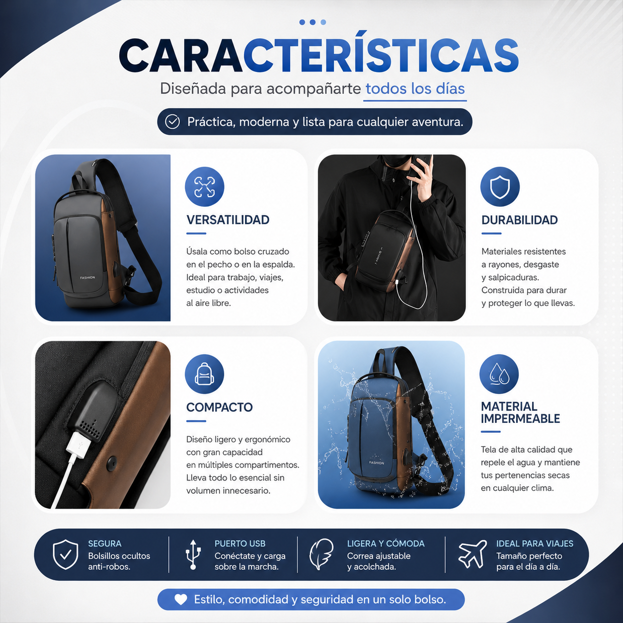 Bandolero Antirrobo con Puerto USB